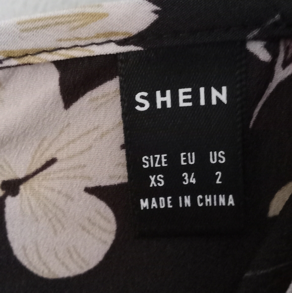 Shein Black Floral Summer Dress - Picture 3 of 4